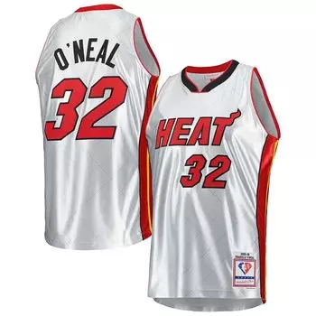 Мужская майка Mitchell & Ness Shaquille O'Neal Platinum Miami Heat 2005/06 Hardwood Classics в честь 75-летия Swingman, цвет Hea Multi