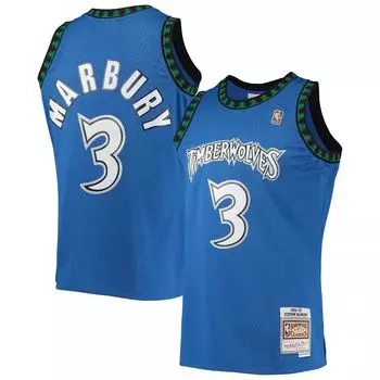 Мужская майка Mitchell & Ness Stephon Marbury Blue Minnesota Timberwolves 1996-97 Hardwood Classics Swingman