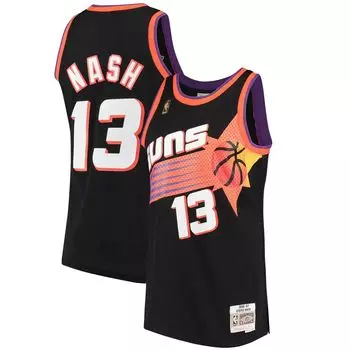 Мужская майка Mitchell & Ness Steve Nash Black Phoenix Suns 1996-97 Hardwood Classics Swingman