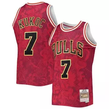 Мужская майка Mitchell & Ness Toni Kukoc Red Chicago Bulls Hardwood Classics 1997-98 Lunar New Year Swingman Джерси