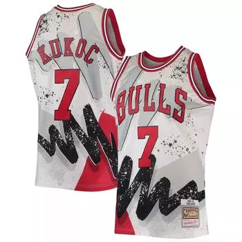 Мужская майка Mitchell & Ness Toni Kukoc White Chicago Bulls Hardwood Classics 1995-96 Hyper Hoops Swingman