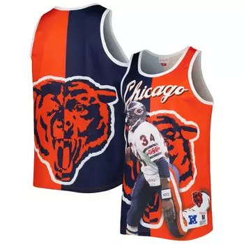 Мужская майка Mitchell & Ness Walter Payton темно-синего/оранжевого цвета с рисунком Chicago Bears Retired Player