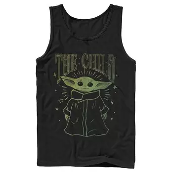 Мужская майка на бретелях с портретом The Mandalorian The Child Aka Baby Yoda Stars Outline Star Wars, черный