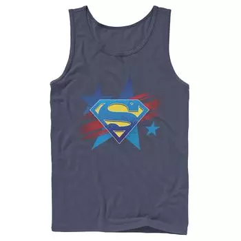 Мужская майка на груди с логотипом DC Comics, Суперменом со звездами и полосками