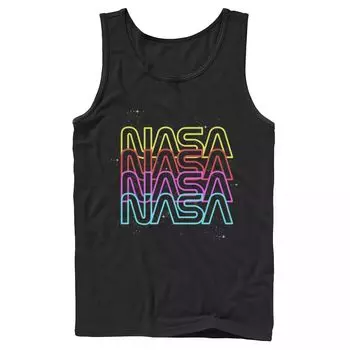 Мужская майка NASA с неоновым радужным логотипом Licensed Character