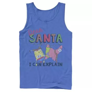 Мужская майка Nickelodeon SpongeBob SquarePants с графическим рисунком «Санта, я могу объяснить»