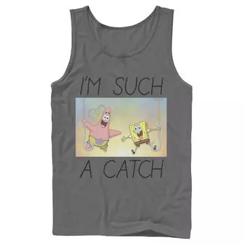 Мужская майка Nickelodeon SpongeBob SquarePants с изображением рыболовного крючка и рисунком