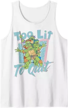 Мужская майка Nickelodeon Teenage Mutant Ninja Turtles Too Lit To Quit, белый