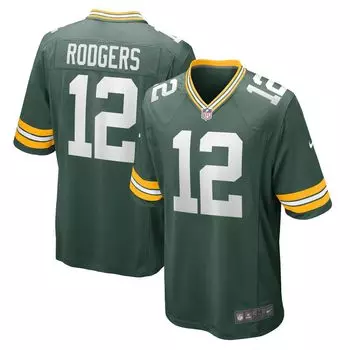 Мужская майка Nike Aaron Rodgers Green Green Bay Packers Game Team