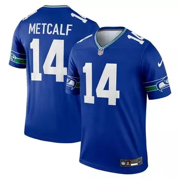 Мужская майка Nike DK Metcalf Royal Seattle Seahawks Throwback Legend Player, цвет Sea Blue