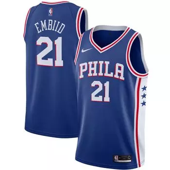 Мужская майка Nike Joel Embiid Royal Philadelphia 76ers 2019/2020 Swingman — Icon Edition