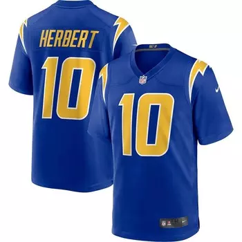Мужская майка Nike Justin Herbert Royal Los Angeles Chargers 2nd Alternate Game, цвет Chg Blue