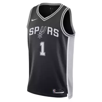 Мужская майка Nike San Antonio Spurs Wembanyama Icon Edition 2022-2023, черный
