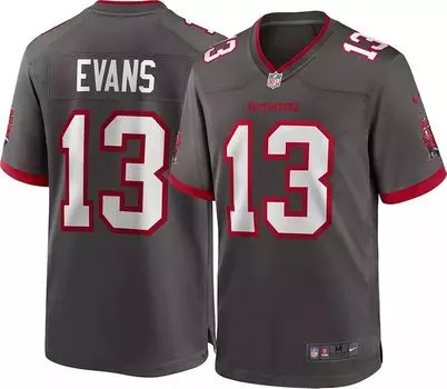 Мужская майка Nike Tampa Bay Buccaneers Mike Evans #13 Pewter Game