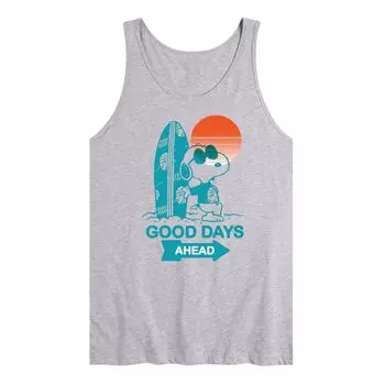Мужская майка Peanuts Snoopy Good Days Ahead Surfing Graphic Tank Licensed Character