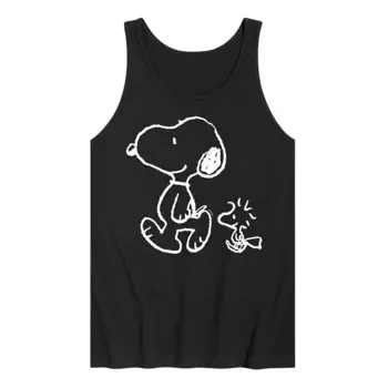 Мужская майка Peanuts Snoopy Walk Licensed Character, черный
