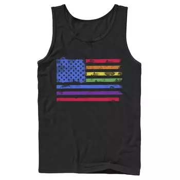 Мужская майка Pride акварельного цвета с американским радужным флагом Licensed Character