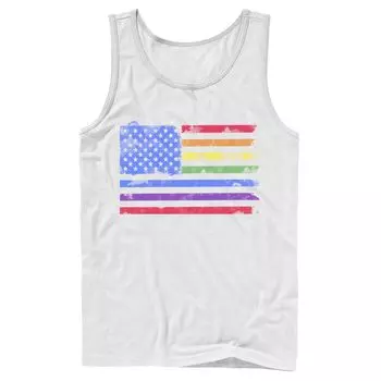 Мужская майка Pride акварельного цвета с американским радужным флагом Licensed Character