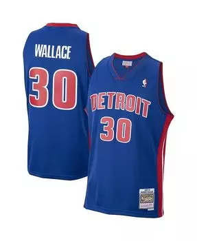 Мужская майка Rasheed Wallace Royal Detroit Pistons 2003-04 Hardwood Classics Swingman Mitchell & Ness, синий