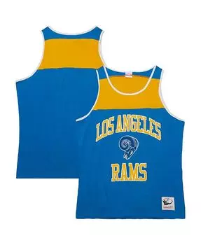 Мужская майка Royal, золотого цвета Los Angeles Rams Gridiron Classics Heritage Colorblock Mitchell & Ness, синий