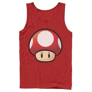 Мужская майка с большим лицом Nintendo Super Mario, красная, с грибами Licensed Character