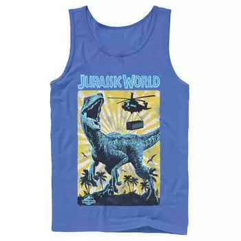 Мужская майка с цветным поп-ретро-плакатом «Мир Юрского периода» T-Rex Licensed Character