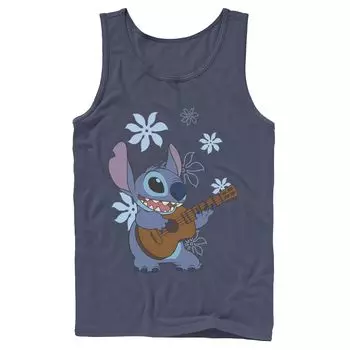 Мужская майка с фоном Disney Lilo & Stitch Flowers Licensed Character
