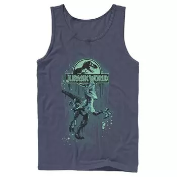 Мужская майка с графическим логотипом и логотипом Jurassic World Raptor Paint Splatter Licensed Character