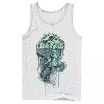 Мужская майка с графическим логотипом и логотипом Jurassic World Raptor Paint Splatter Licensed Character