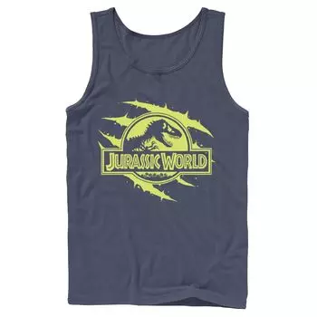 Мужская майка с графическим логотипом Jurassic World Neon Slash T-Rex Fossil Logo Licensed Character