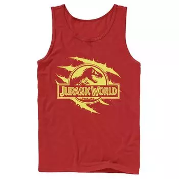 Мужская майка с графическим логотипом Jurassic World Neon Slash T-Rex Fossil Logo Licensed Character