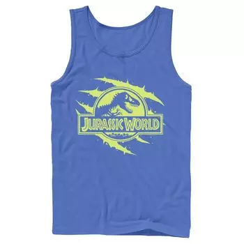 Мужская майка с графическим логотипом Jurassic World Neon Slash T-Rex Fossil Logo Licensed Character
