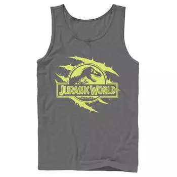 Мужская майка с графическим логотипом Jurassic World Neon Slash T-Rex Fossil Logo Licensed Character