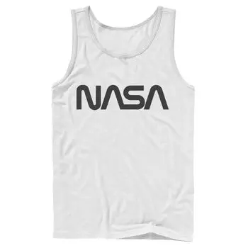 Мужская майка с графическим логотипом NASA и простым текстом Licensed Character