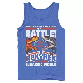 Мужская майка с графическим плакатом «Мир Юрского периода T-Rex VS I-Rex Battle» Licensed Character
