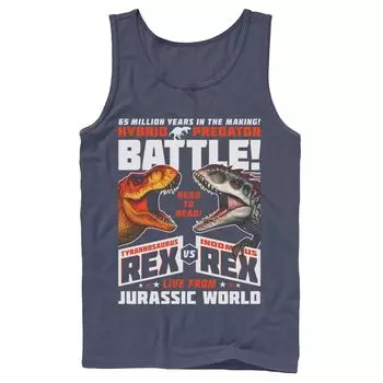 Мужская майка с графическим плакатом «Мир Юрского периода T-Rex VS I-Rex Battle» Licensed Character