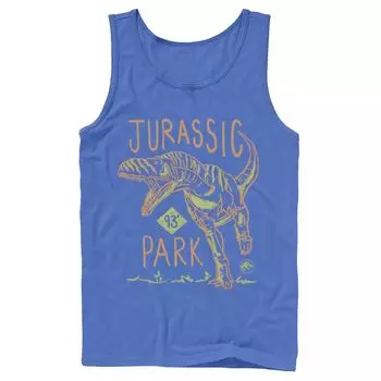 Мужская майка с графическим рисунком Jurassic Park 93 Raptor Color Pencil Doodle Licensed Character