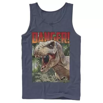 Мужская майка с графическим рисунком в стиле ретро «Мир Юрского периода Danger T-Rex» Licensed Character