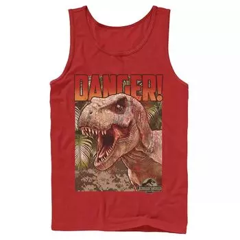 Мужская майка с графическим рисунком в стиле ретро «Мир Юрского периода Danger T-Rex» Licensed Character
