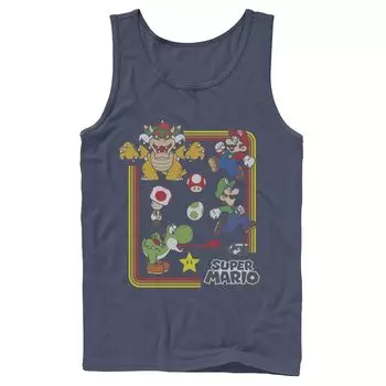 Мужская майка с коллажем в стиле ретро с персонажами Super Mario Licensed Character