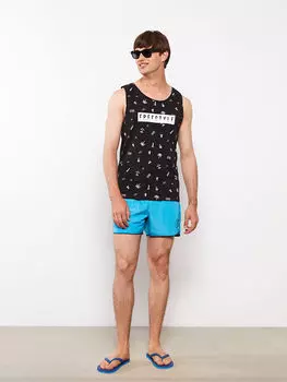 Мужская майка с круглым вырезом и принтом без рукавов LCW SWIMWEAR