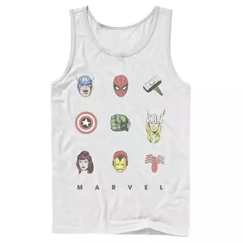 Мужская майка с культовыми символами Marvel Retro Avengers Licensed Character