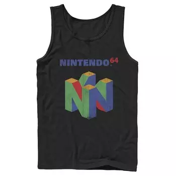 Мужская майка с логотипом Classic Retro Vintage Logo для Nintendo 64 Licensed Character, черный