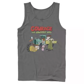 Мужская майка с логотипом Courage The Cowardly Dog Scene Licensed Character
