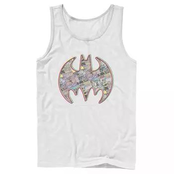 Мужская майка с логотипом DC Comics и Бэтменом в неоновом стиле комиксов