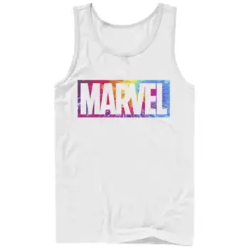 Мужская майка с логотипом и эффектом тай-дай Marvel, белый