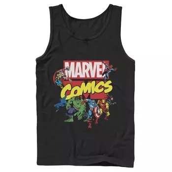 Мужская майка с логотипом Marvel D23, эксклюзивная ретро-комикса и группового снимка Licensed Character
