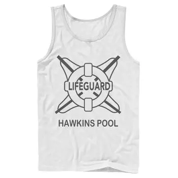Мужская майка с логотипом Netflix Stranger Things Hawkins Pool Lifeguard Licensed Character