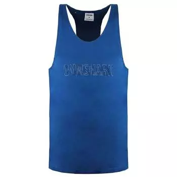 Мужская майка с логотипом Outline Gymshark, синий