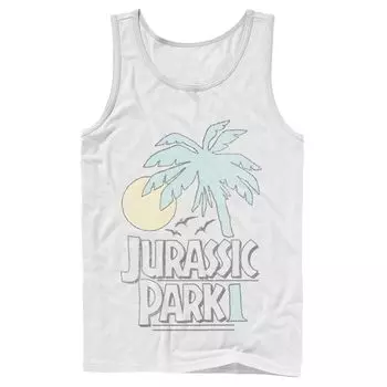 Мужская майка с логотипом «Парк Юрского периода» Palm Tree Sunset Licensed Character
